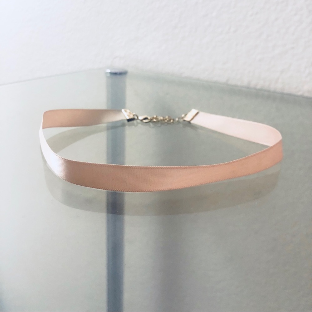 light pink satin choker